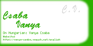 csaba vanya business card